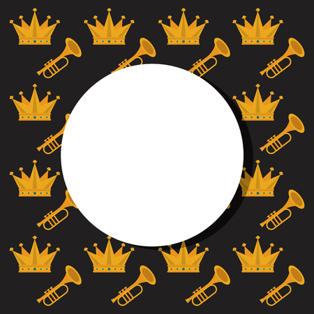 Carnival party round frame with celebration elements vector illustration graphic designのイラスト素材