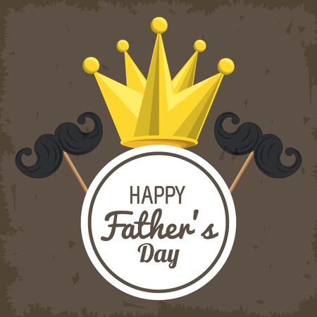 Happy fathers day card with cute cartoons vector illustration graphic designのイラスト素材