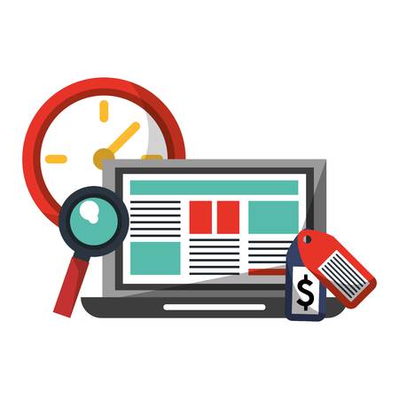 Online shopping and payment symbols vector illustration graphic designのイラスト素材