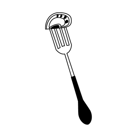 Tomato on fork vegetarian food vector illustration graphic designのイラスト素材