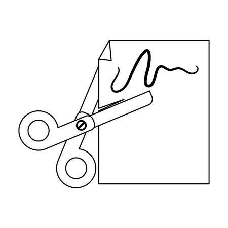 School utensils and supplies scissors with paper Designeのイラスト素材