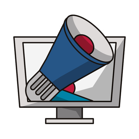 Computer bullhorn advertising symbol vector illustration graphic designのイラスト素材