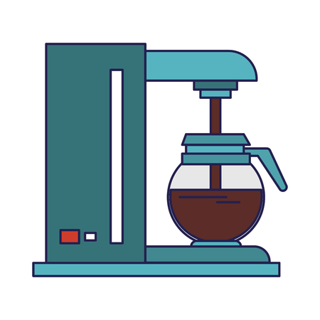 Coffee making machine with pot coffeeshop equipment pouring drink vector illustration graphic desingのイラスト素材