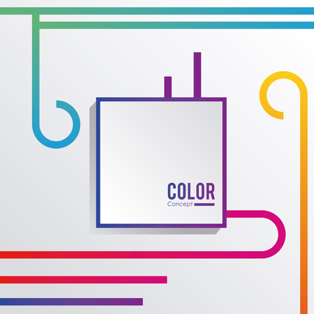 Color concept background frame with colorful geometric illustration graphic design vector vectorのイラスト素材
