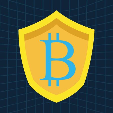 bitcoin emblem icon cartoon mesh background vector illustration graphic designのイラスト素材