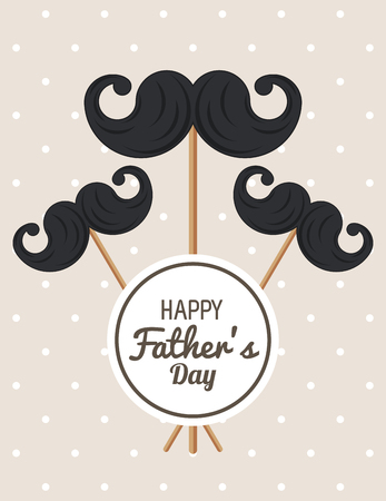 Happy fathers day card with cute cartoons vector illustration graphic designのイラスト素材