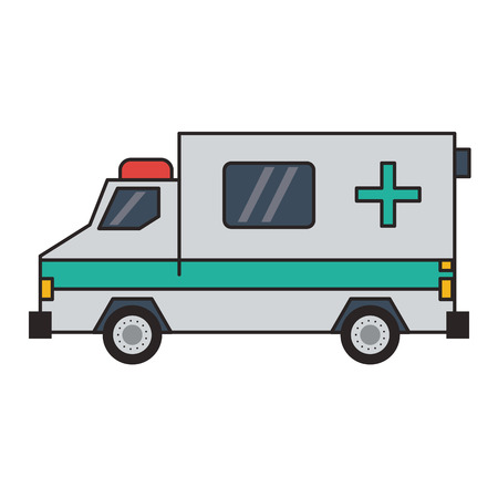 Ambulance emergency vehicle sideview vector illustration graphic designのイラスト素材
