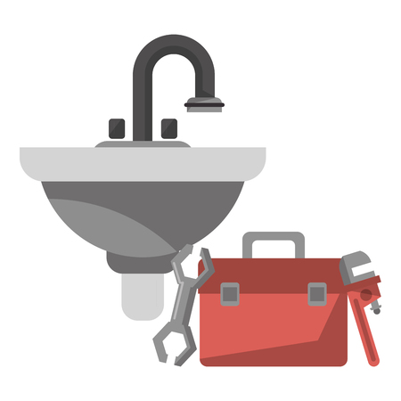 Bathroom and pumbling tools elements vector illustration graphic designのイラスト素材