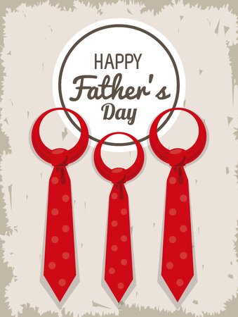 Happy fathers day card with cute cartoons vector illustration graphic designのイラスト素材