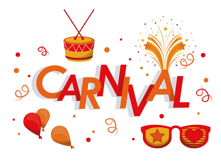 Carnival festival card banner with cartoons vector illustration graphic designのイラスト素材