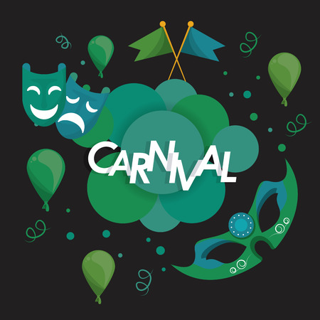 Carnival festival card banner with cartoons vector illustration graphic designのイラスト素材