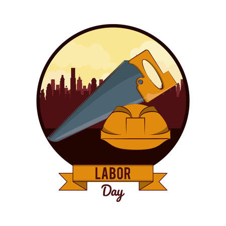 Labor day may eleven card with ribbon banner vector illustration graphic designのイラスト素材