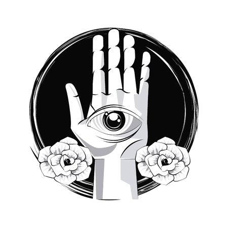 Tattoo studio old school drawings emblem black and white vector illustration graphic designのイラスト素材