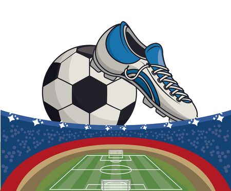 Soccer sport game equipment cartoons vector illustration graphic designのイラスト素材