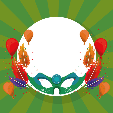 Carnival party round frame h celebration elements vector illustration graphic designのイラスト素材