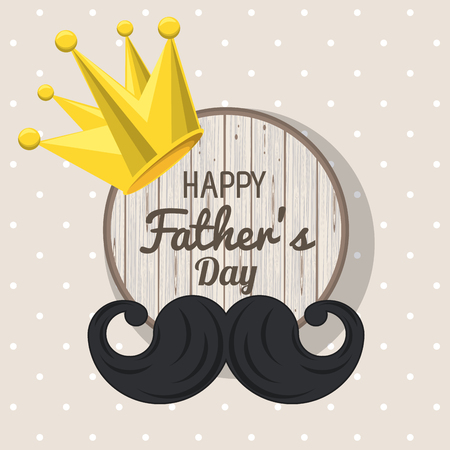 Happy fathers day card with cute cartoons vector illustration graphic designのイラスト素材