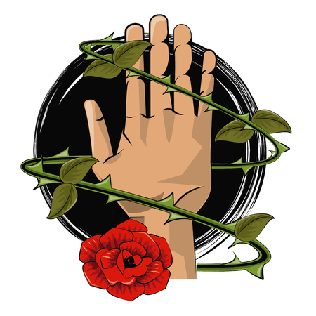 Tattoo studio old school drawings emblem vector illustration graphic designのイラスト素材