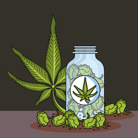Cannabis medical natural medicine cartoons vector illustration graphic designのイラスト素材