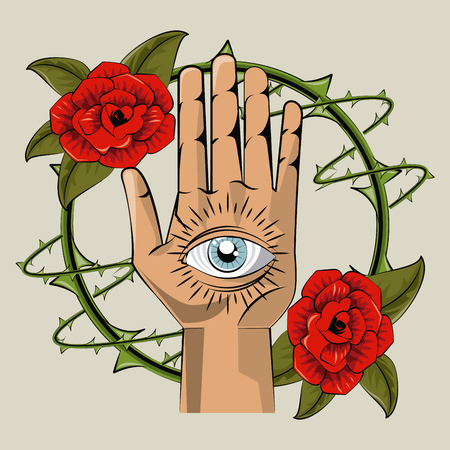 Tattoo studio old school drawings emblem vector illustration graphic designのイラスト素材