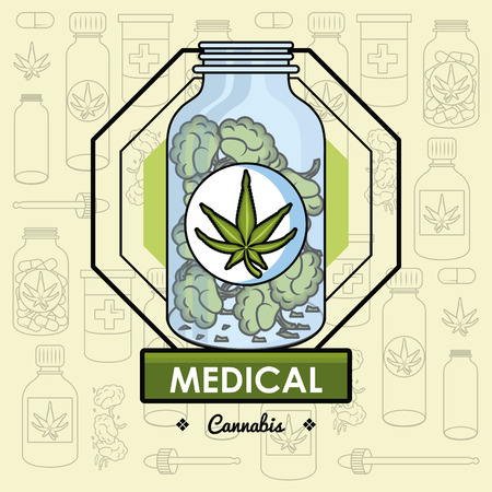 Cannabis medical card natural medicine concept vector illustration graphic designのイラスト素材