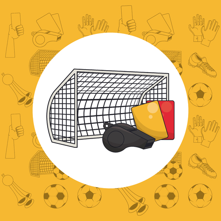 Soccer sport game equipment cartoons vector illustration graphic designのイラスト素材