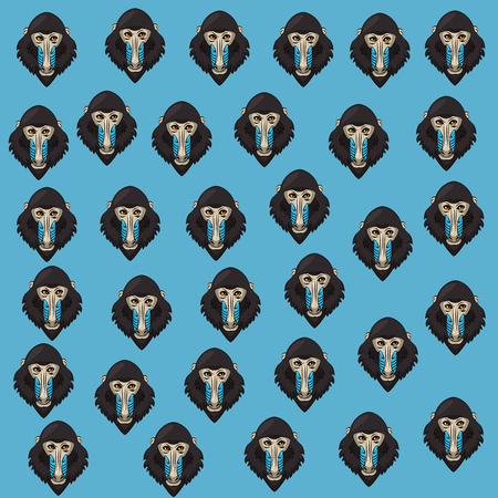 Mandrill face cool sketch vector illustration graphic designのイラスト素材