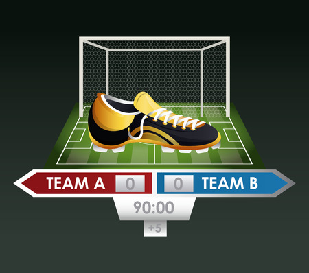 Soccer sport game scoring match boot with ball vector illustration graphic designのイラスト素材