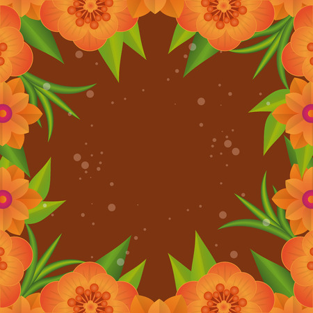 Floral frame blank colorful card vector illustration graphic designのイラスト素材