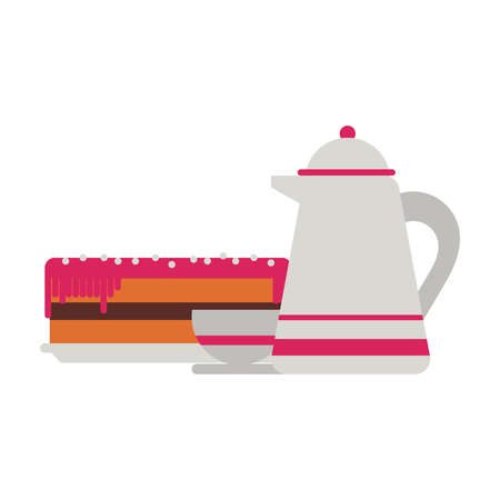 Cake and drink desserts cartoons vector illustration graphic designのイラスト素材