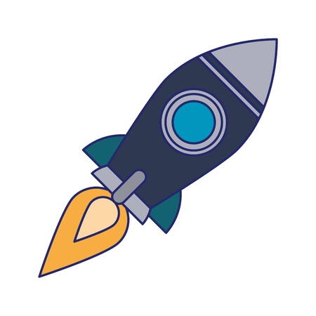Rocket fliying space exploration isolated vector illustration graphic designのイラスト素材
