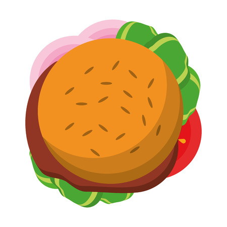 Fast food hamburger topview symbol vector illustration graphic designのイラスト素材