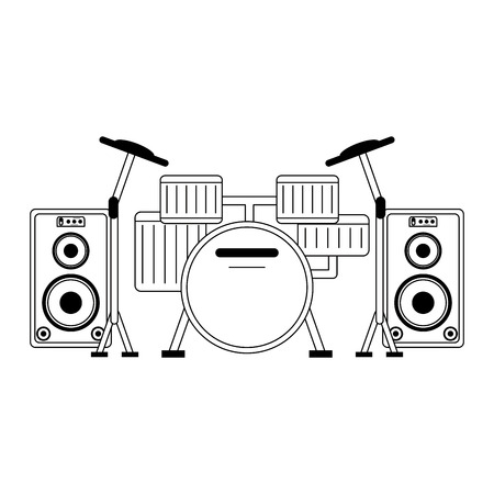 Music instrument and musical studio equipment vector illustration graphic designのイラスト素材