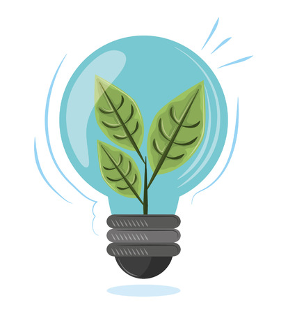 plant into a light bulb icon cartoon vector illustration graphic designのイラスト素材