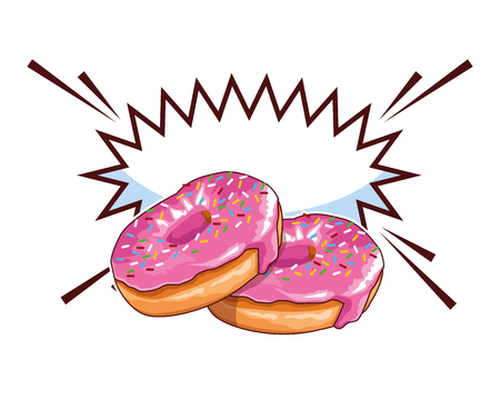 donuts and speech bubble icons vector illustration graphic designのイラスト素材