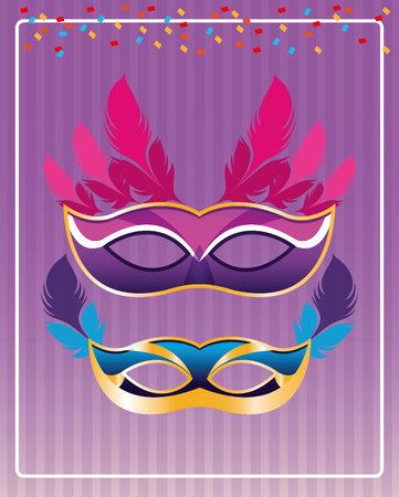 mask with feathers pop art icon cartoon vector illustration graphic designのイラスト素材