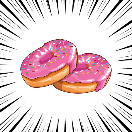 delicious donuts icon pop art background vector illustration graphic designのイラスト素材