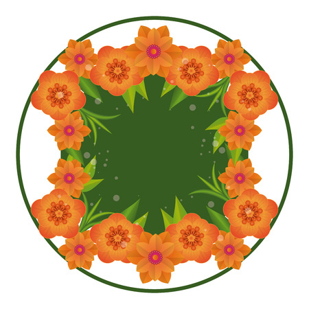 Floral frame blank colorful card vector illustration graphic designのイラスト素材