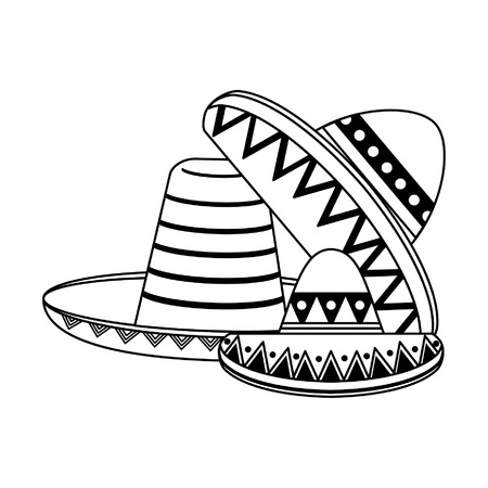Mexico culture and symbols cartoons vector illustration graphic designのイラスト素材