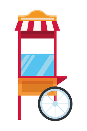 Pop corn cart with wheels vector illustration graphic designのイラスト素材