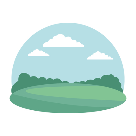 Nature park scenery landscape vector illustration graphicdesignのイラスト素材