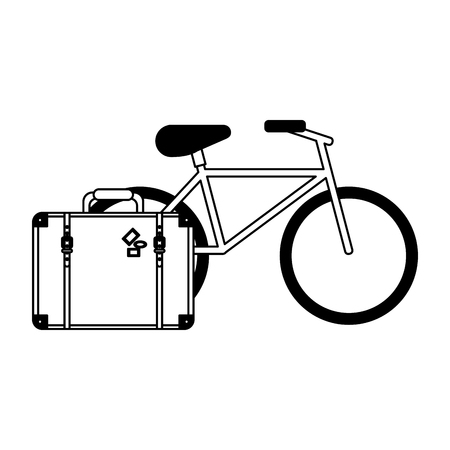 Vacations and travel suitcase and bike vector illustration graphic designのイラスト素材