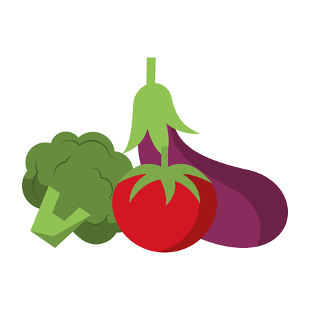 Fresh vegetables healthy food cartoon vector illustration graphic designのイラスト素材