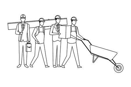 Construction workers tools and engineer boss vector illustration graphic designのイラスト素材