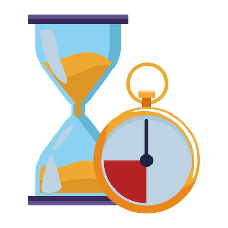 hourglass and chronometer vector illustration graphic designのイラスト素材