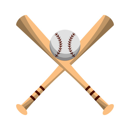 Baseball bats crossed with ball symbol vector illustration graphic designのイラスト素材