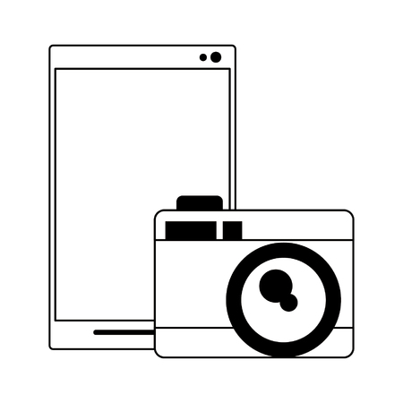 cellphone with camera icon cartoon vector illustration graphic designのイラスト素材