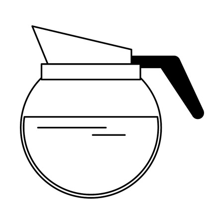 Coffee pot hot and fresh with handle and pouring lid warm beverage isolated vector illustration graphic desingのイラスト素材