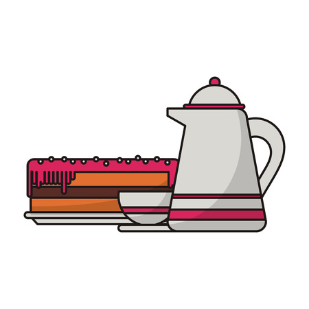 Cake and drink desserts cartoons vector illustration graphic designのイラスト素材
