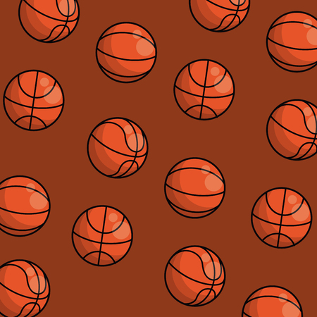 Sports equipment basketball bouncy lines mosaic background fitness physical activity vector illustration graphic designのイラスト素材