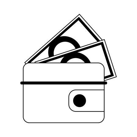 Wallet with moeny symbol vector illustration graphic designのイラスト素材